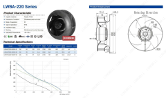 Longwell Lwba4e220-092ns-03 Ac Motorlu Radyal Plug Fan