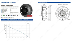 Longwell Lwba2e250-092ns-07 Ac Motorlu Radyal Plug Fan