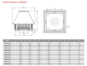 Bvn Bahçıvan Brcf 630T Yatay Atışlı Radyal Çatı Fanı 380V(13000m³/h)