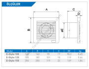 ELICENT E-Style 100 Aksiyal Ultra İnce Fan 85m³/h (plastik klapeli, timerlı)