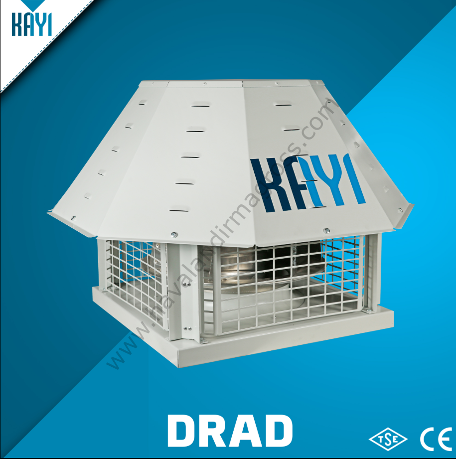 Kayıtes Drad 450 Dıştan Motorlu Çatı Tipi Yatay Atışlı Radyal Fan (5000m³/h)