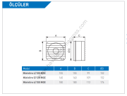 ELICENT Minivitro 5/120 MGE Cam ve Duvar Tipi Aksiyal Fan 160 m³/h