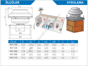ELICENT Mrf 250 Radyal Çatı Fanı 866m³/h (Çatı kare baca ekipmanı dahil)