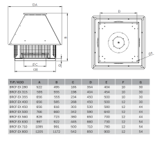 Bvn Bahçıvan Brcf-Ex 450T Ex-proof Yatay Atışlı Radyal Çatı Fanı (5550m³/h) Atex
