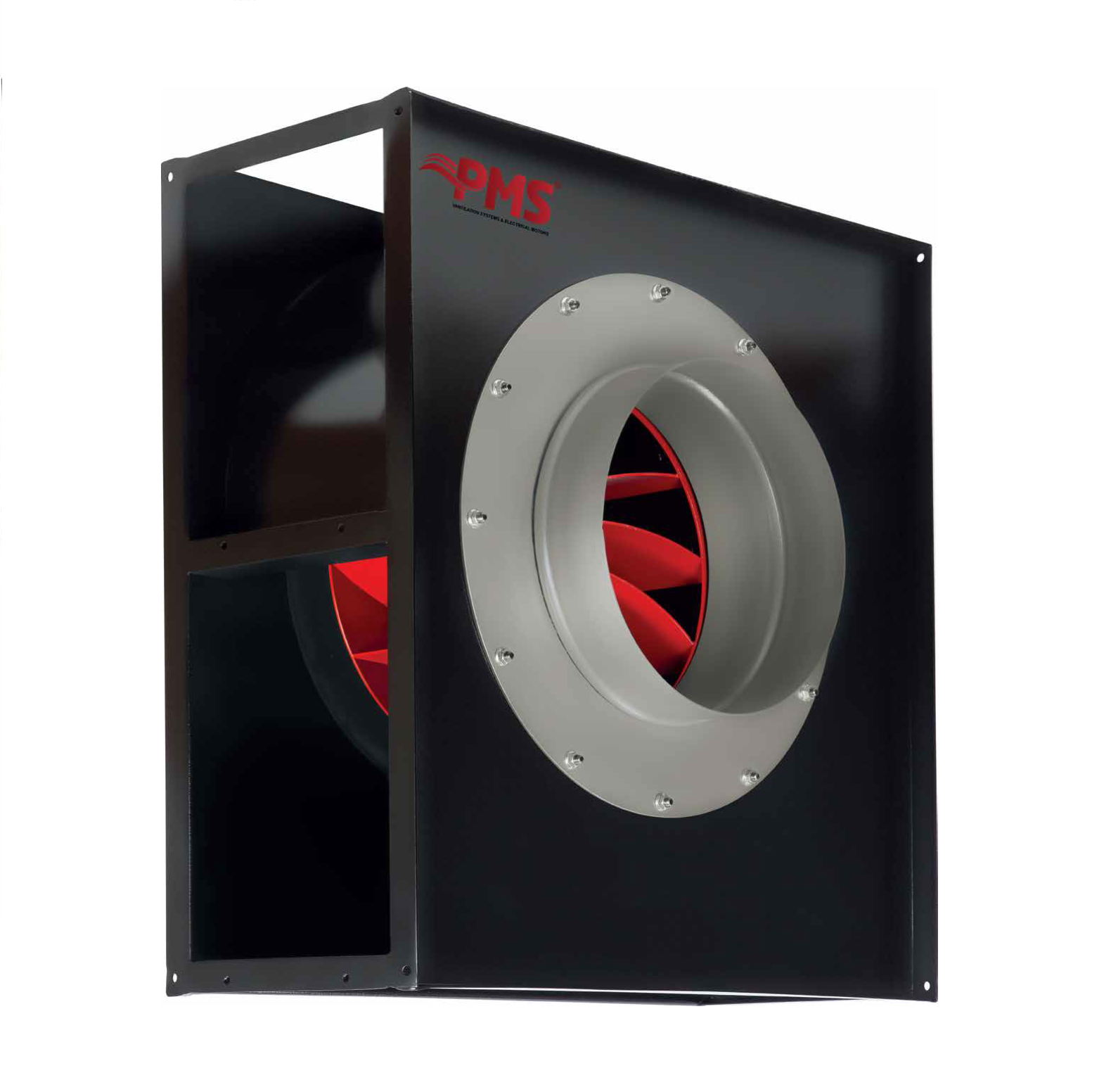 PMS PMK-SY-0,5 Seyrek Kanatlı Tek Emişli Kare Kasa Salyangoz Fan 380V (1500 m³/h)