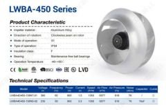 Longwell Lwba4e450-138ns-02 Ac Motorlu Radyal Plug Fan