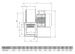 Bvn Bahçıvan Obr 200T-2K 380V Tek Emişli Radyal Fan Öne Eğilimli (1800m³/h)
