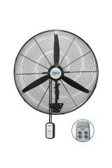 Hims HEF-DK750 210W 75 cm Siyah 3 Kanat Kumandalı Sanayi Tipi Duvar Vantilatörü