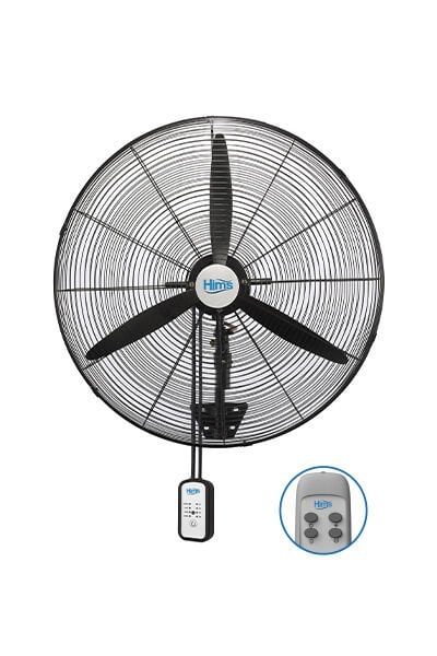 Hims HEF-DK650 190W 65 cm Siyah 3 Kanat Kumandalı Sanayi Tipi Duvar Vantilatörü