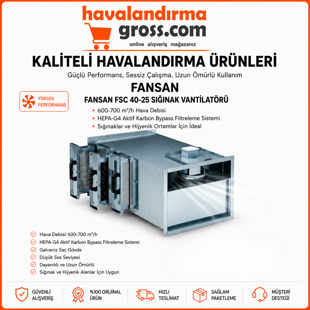 FANSAN FSC 40-25 SIĞINAK VANTİLATÖRÜ