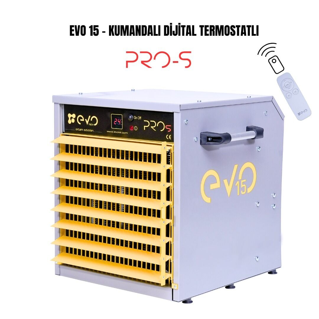 EVO15 PROs 15 kW Kumandalı Dijital Endüstriyel Fanlı Isıtıcı