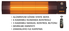 SUNSTAR İÇ MEKAN KUMANDALI HALOGEN ISITICI 1800 W