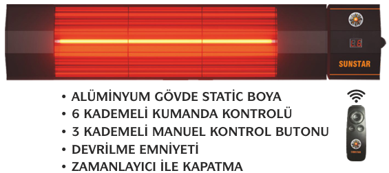 SUNSTAR KUMANDALI HALOGEN ISITICI 2000 W
