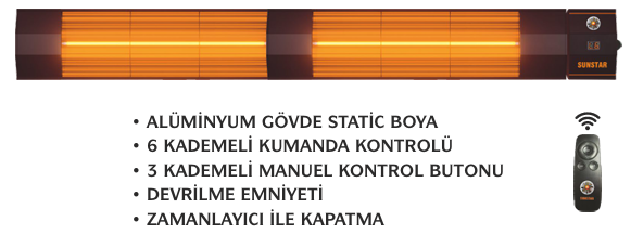 SUNSTAR İÇ MEKAN KUMANDALI HALOGEN ISITICI 3600 W