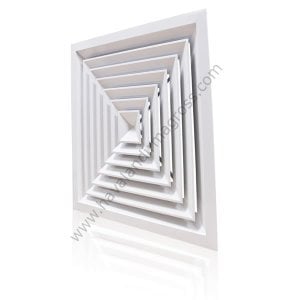 Kare Anemostad Dampersiz - Alçıpan Tavan - Boğaz Ölçüsü:45x45 Dıştan Dışa Ölçü:60x60