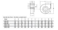Fansan DRSA-160 Döküm Gövde Salyangoz Sık Kanat Soğutma Fanı 750 m3/h