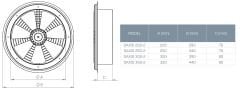 Kayıtes Daxıs 300 Duvar Tipi Sac Kanatlı Fan (2020m³/h)